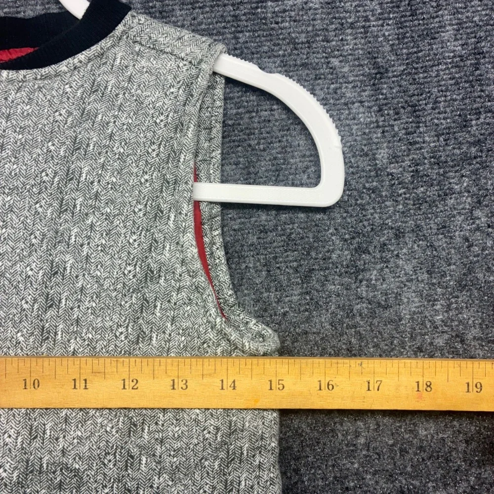 Outdoor Kids Full Zip Herringbone‎ Quilted Vest Size 12 Grey Red 6894993